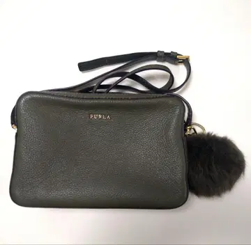 FURLA 카키 가죽 숄더백