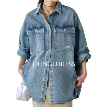 LOUNGEDRESS 라운지 드레스 / 데미지 데님 셔츠 오버 사이즈