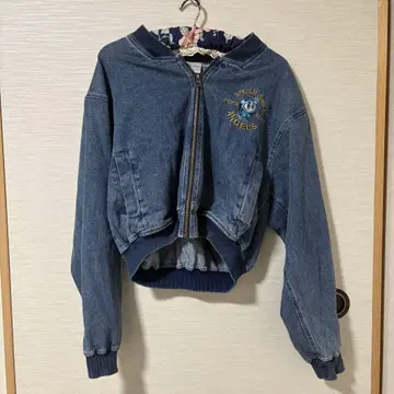 WEGO Angel Blue 후드 부착 데님 자켓