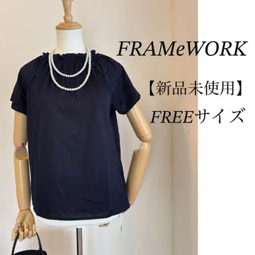 [ 미사용 새상품 ] FRAMeWORK 프레임워크 코튼 블라우스 네이비