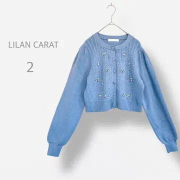 [ LILLAN CARAT ] 니트 가디건 비쥬 걸리시 크롭