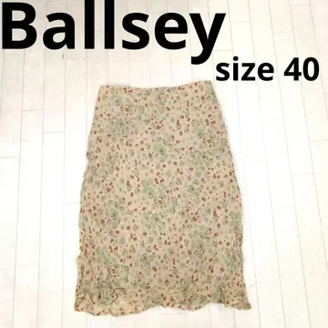 255 Ballsey 베이지 계열 꽃무늬 타이트 스커트 40