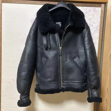 AVIREX 무스탕 라이트 자켓 40 블랙