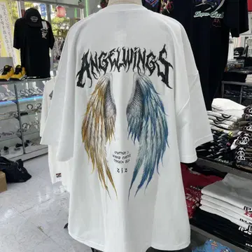 (97) ANGELWINGS 오버 사이즈 T셔츠 화이트