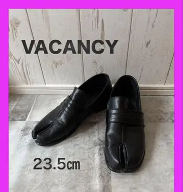 VACANCY 타비 로퍼 슬립온 안장 스트랩 블랙 M