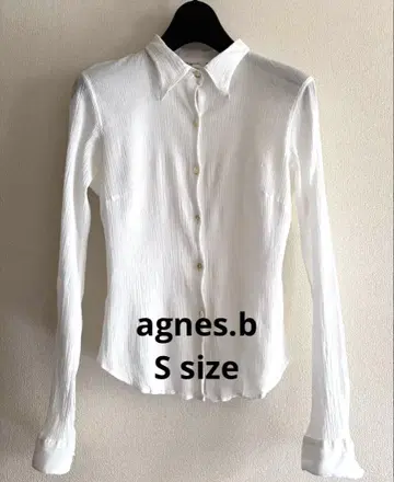 agnes .b 양류 코튼 셔츠 화이트 S 사이즈 1990's 빈티지