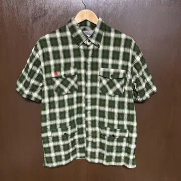 5O DUPPIES 옴브레 쉐도우 체크 반팔 셔츠