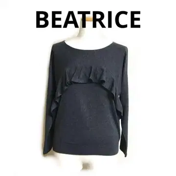 BEATRICE 그레이 돌먼 프릴 니트 M 베아트리스