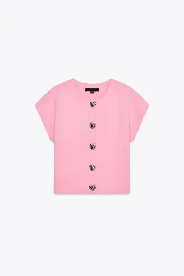 ZARA 하트 버튼 니트탑 새상품