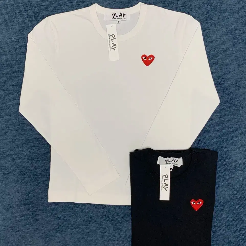 [쇼핑백O] 정품 플레이 꼼데가르송 롱슬리브 티셔츠 미개봉 새상품