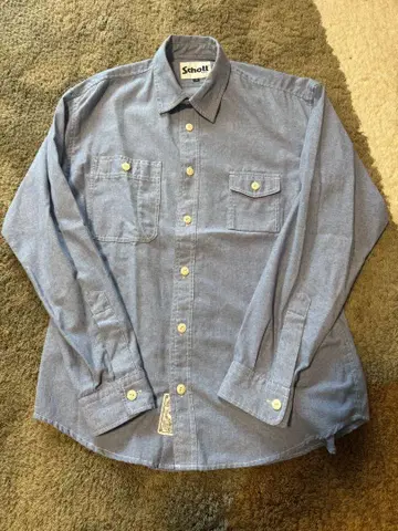 Schott 샴브레이 셔츠 M 사이즈 긴팔 셔츠