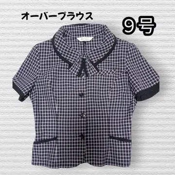 정원 체크 오버 블라우스 9호 사무복