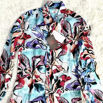 택 포함 에트로 ETRO 남성용 긴팔 셔츠 린넨 셔츠 사이즈 40 L