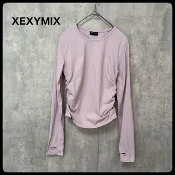 XEXYMIX 사이드 셔링 크롭 기장 긴팔