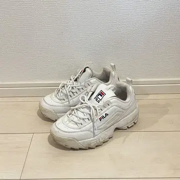 FILA 화이트 스니커즈 통굽 25cm