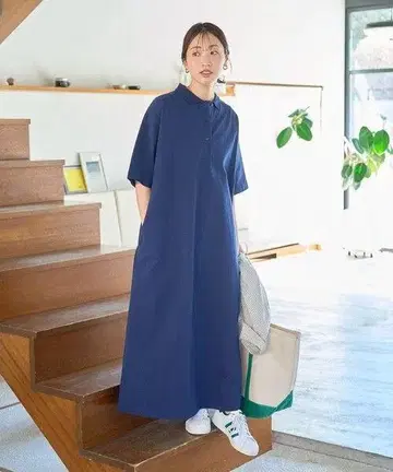 프리크 스토어 한정판 전개 카라 부착 폴로 반팔 원피스