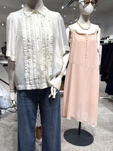 h&m 신상 프릴 소매 셔츠 미착용