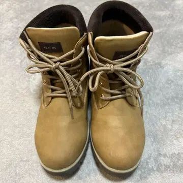 REAL ME 가죽 하이컷 부츠 베이지 24cm
