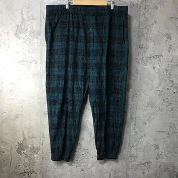 Y6002 구제 의류 체크 파자마 팬츠 그린 블랙 90s Y2K
