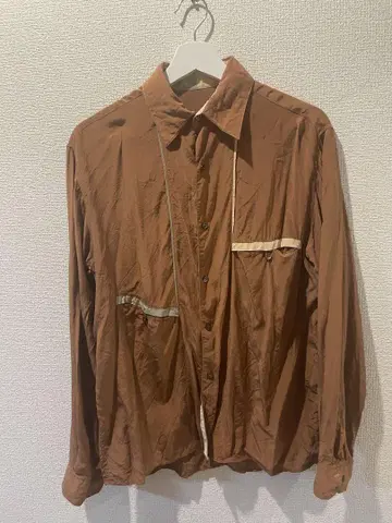 빈티지 실크 셔츠 브라운