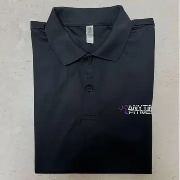 ANYTIME FITNESS 블랙 피케 셔츠