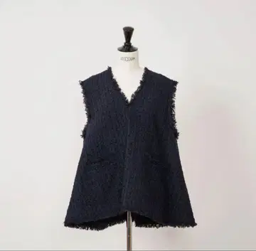 heve Tweed Gilet navy