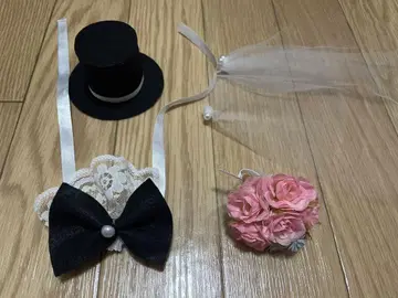 웨딩 부품 세트 블랙 미니 햇과 꽃 장식