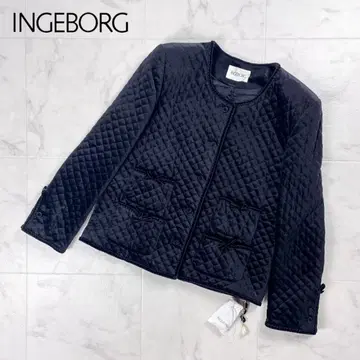 새상품급 INGEBORG 벨로아 퀼팅 자켓 블랙 사이즈 M*GD170