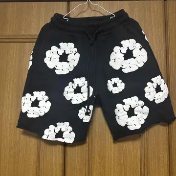 데님 티어스 숏팬츠 블랙