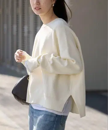 미사용품 프레임워크 더블 자카드 풀오버 화이트