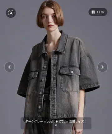 루즈 그레이 데님 자켓 M