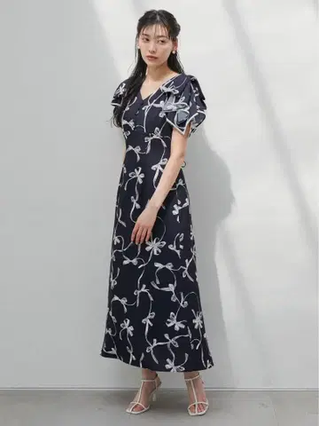 Sustainable 리본 프린트 원피스