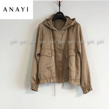 ANAYI 트리아세테이트 새틴 후드 블루종