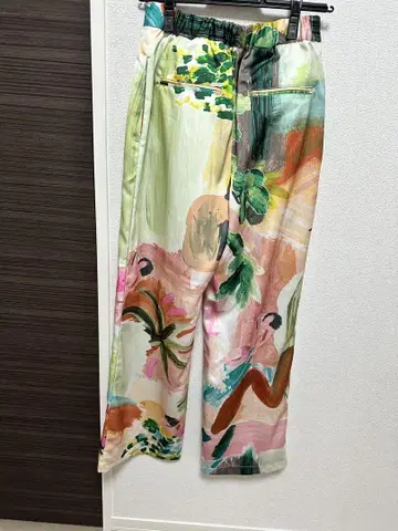 멀티 컬러 와이드 팬츠 사이즈 2