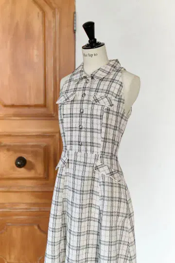 Herlipto Faubourg Tweed Dress white