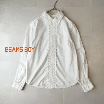 [2way 어레인지] BEAMSBOY 블라우스 둥근 카라 레이스 코튼