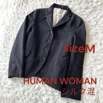 휴먼 우먼 멋스러운 자켓 헤링본 M 실크 혼방