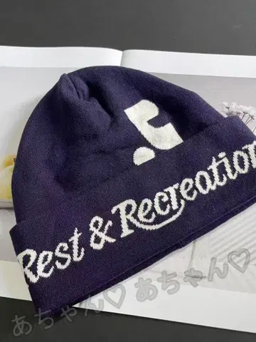 Rest & Recreation 니트 비니 네이비 택 포함 새상품