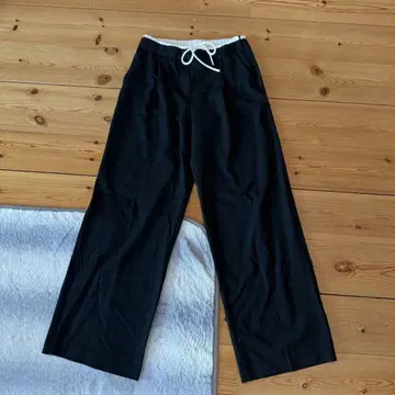 ZARA 와이드 레그 팬츠 더블 스트밴딩