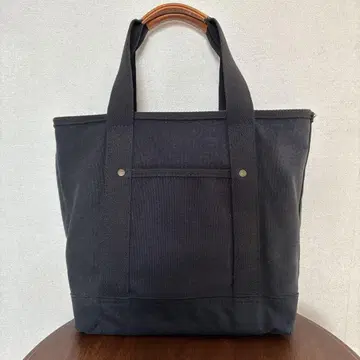 L.L.BEAN 블랙 가죽 핸들 토트백 USA제