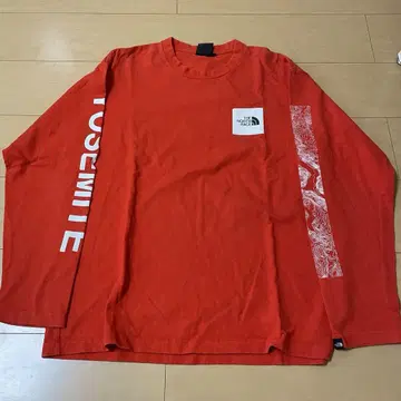 THE NORTH FACE 레드 긴팔 티셔츠 XL