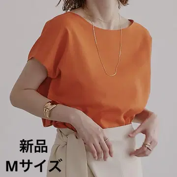린넨 블렌드 코쿤 실루엣 상의 ur's M 사이즈 캐롯 오렌지