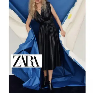 미사용 택 포함! ZARA 인조 가죽 롱 원피스