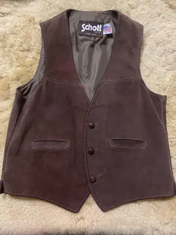Schott 스웨이드 베스트 M 브라운