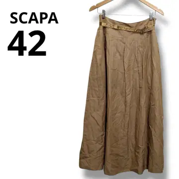 SCAPA 플레어 스커트 42 사이즈 브라운 갈색 스카파 롱 기장 스커트
