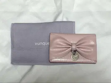 vunque 카드 케이스 지갑 리본 포함 명함지갑 핑크