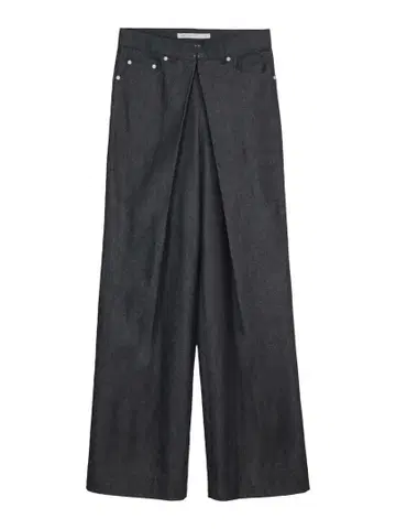 Rigid denim wide pants