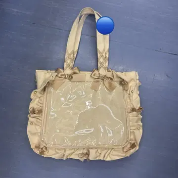 자카마트 A4 이타백 프릴 리본 베이지 덕질