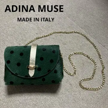 아디나 뮤즈 ADINA MUSE 송치 도트 그린 컬러 체인 숄더백