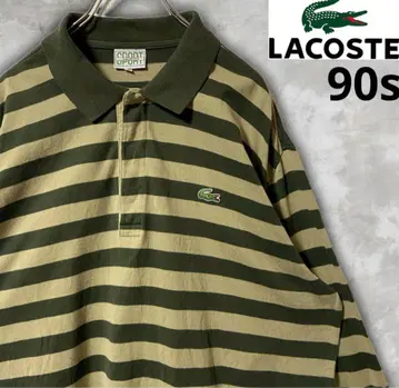 라코스테 긴팔 피케 셔츠 보더 원포인트 자수 90s 남성용 5